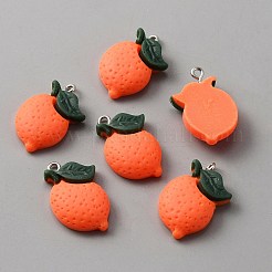 Непрозрачные подвески из матовой смолы&nbsp;RESI-WH0029-18P