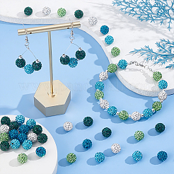 100шт 5 цвета полимерной глины бусины со стразами RB-OC0001-10B