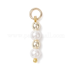 Подвески из ракушечного жемчуга с круглыми бусинами из синтетического немагнитного гематита PALLOY-JF04715