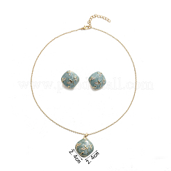 Комплекты из эмалевых ожерелий и серег-гвоздиков с ромбовидной формой&nbsp;FS-WG55590-02