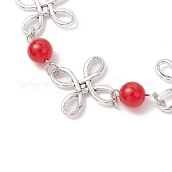 Bracelets à maillons en alliage de jade malaisien naturel pour femmes&nbsp;BJEW-JB11684-05