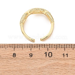 Messing Micro Pave Zirkonia Manschette offene Ringe&nbsp;RJEW-F204-01G