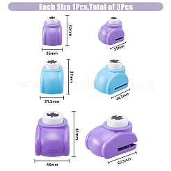 3 шт. 3 вида пластиковых мини-дыроколов для скрапбукинга и бумажных поделок&nbsp;AJEW-BC0004-11