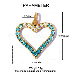 Acciaio inossidabile 304 con ciondoli in strass&nbsp;RB-OY001-34G-02