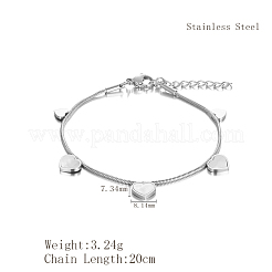 Элегантные браслеты из нержавеющей стали с подвесками в форме сердца YI5827-1