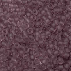 TOHOラウンドシードビーズ  日本製シードビーズ  （6f）透明なフロストライトアメジスト  8/0  3mm  穴：1mm  約1110個/50g&nbsp;SEED-XTR08-0006F