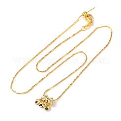 Латунный подвес с разноцветными кубическими цирконами&nbsp;NJEW-D348-03E-G