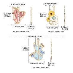 12шт 6 стиля подвески из сплава с эмалью&nbsp;ENAM-FS0002-58
