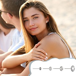 200 шт. 4 стиля фурнитуры для сережек-гвоздиков из нержавеющей стали 304 STAS-UN0058-11