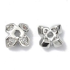 Латунные колпачки для бусин из прозрачного кубического циркония KK-B072-10P