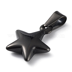 イオンプレーティング（IP）304ステンレススチールチャーム  スター  ブラック  18x14.8x4.1mm  穴：3x6.8mm&nbsp;STAS-I127-067B-02