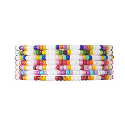 7шт. стеклянные бусины эластичные браслеты для женщин&nbsp;BJEW-MZ00278