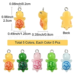 25 шт. 5 цвета непрозрачные подвески из смолы&nbsp;RESI-YW0002-09