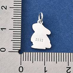 925 подвеска в виде кролика из розового и белого эмалевого серебра STER-G046-03S