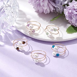 Кольца с круглым жемчугом RJEW-JR00765