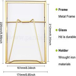 Стеклянная рамка для фотографий с железным мольбертом AJEW-WH0021-58A