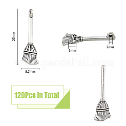 120 шт. подвески в виде метлы из цинкового сплава в тибетском стиле&nbsp;TIBEP-DC0001-22