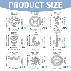 9 шт. 9 стиля 201 звенья соединительные подвески из нержавеющей стали&nbsp;STAS-TA0005-41