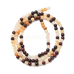 Нити бусин из натурального красного кровавика и желтого нефрита&nbsp;G-Z116-A17-3mm