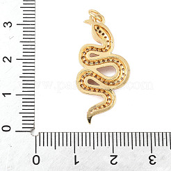 Латунные микропроволочные кубические циркониевые подвески из эмали&nbsp;KK-D354-05G-A