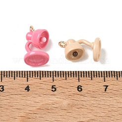 合金エナメルチャーム  テーブルランプチャーム  ゴールドカラー  ミックスカラー  17x10x10mm  穴：1.4mm&nbsp;AL-CBAA7FD-05