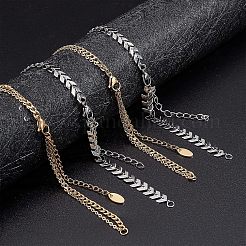 12 шт. 2 стиля 304 цепь из нержавеющей стали и латунный трос для изготовления браслета AJEW-NB0003-26