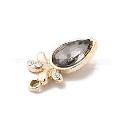 Uvメッキ合金ペンダント  クリスタルラインストーンとガラス  ゴールドカラー  ミックスカラー  20x11x5mm  穴：1.5mm&nbsp;ALRI-M020-06G