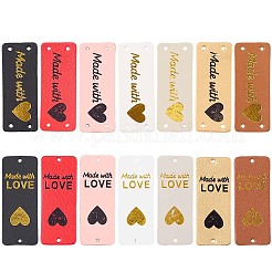 112 шт. 14-х цветные этикетки из искусственной кожи на День святого Валентина DIY-CL0002-02