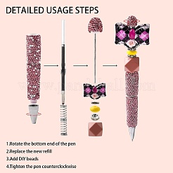 6 penna con perline in plastica a forma di fiore&nbsp;OFST-SZ0001-04