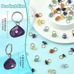 35 шт. подвески из натуральных смешанных драгоценных камней 7 цветов&nbsp;PALLOY-YW00144-01