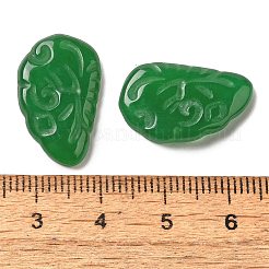 染色された天然マレーシアジェイドの彫刻カボション  ウイング  グリーン  13x21.5x3.5mm&nbsp;G-Q192-02A