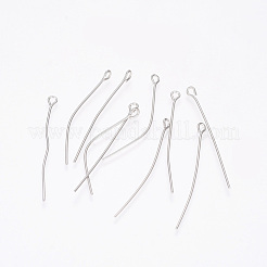 変色しにくい304ステンレススチール製アイピン  ステンレス鋼色  30mm  穴：2mm  ピン：0.8mm&nbsp;STAS-D448-019P