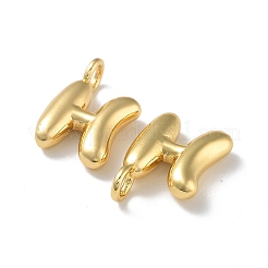 真鍮チャーム  カドミウムフリー＆ニッケルフリー＆鉛フリー  18KGP本金メッキ  文字h  19x13x4.7mm  穴：3.4mm&nbsp;KK-A199-01G-H