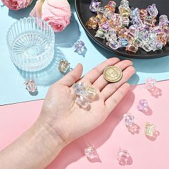 50шт УФ-покрытие прозрачные акриловые бусины&nbsp;MACR-CJ0002-23