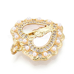 Латунные микропаве прозрачные подвески с фианитом&nbsp;KK-N268-71G