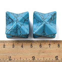 Окрашенные синтетические бирюзовые бусины G-A206-01B-55A