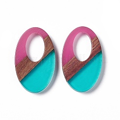 Подвески из прозрачной смолы и ореха RESI-M027-02H