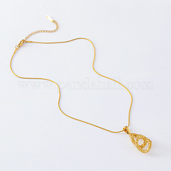 3 шт. ожерелье из нержавеющей стали с полой каплевидной подвеской для женщин OB3323