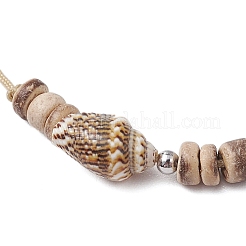 3шт синтетическая бирюза и натуральные кокосовые бусины рондель плетеные браслеты для женщин и мужчин BJEW-JB11462