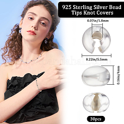 30 шт. 925 крышки для бусин из стерлингового серебра FIND-BBC0002-98