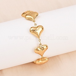 Браслеты-цепочки в форме сердца из нержавеющей стали 304 для подарка на День святого Валентина&nbsp;BJEW-D359-17A-G