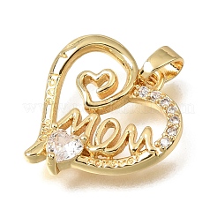 Pendentifs en laiton zircon cubique transparent&nbsp;KK-C263-24A-G