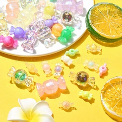 40шт 8 стиля прозрачные акриловые бусины OACR-YW0001-94