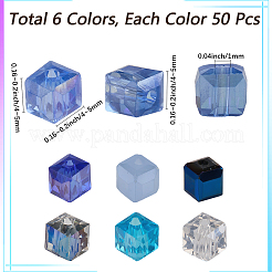300шт. 6 набора стеклянных бусин для гальванопокрытия&nbsp;GLAA-SC0002-68C