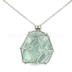 Makramee-Beutel aus 304 Edelstahl mit geflochtenem Edelsteinhalter&nbsp;SA-CJ67C5-P