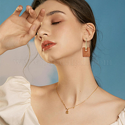 3 пара двухцветных прямоугольных серег-колец из смолы для женщин EJEW-FI0002-64