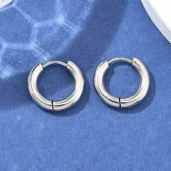Pendientes de aro huggie de acero inoxidable 304 resistentes al deslustre&nbsp;X-EJEW-F111-16mm-P