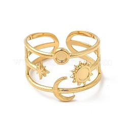 Anillo de puño abierto de acero inoxidable 304 con baño de iones (IP) de estrella&nbsp;X-STAS-E066-10G
