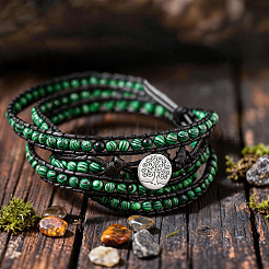 Verstellbare Wickelarmbänder aus einer Legierung mit Baum des Lebens&nbsp;WGFA9D3-01