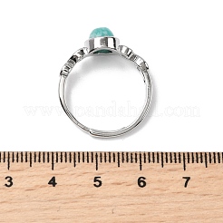 Натуральные кольца амазонитовых пальцев RJEW-A084-04P-08